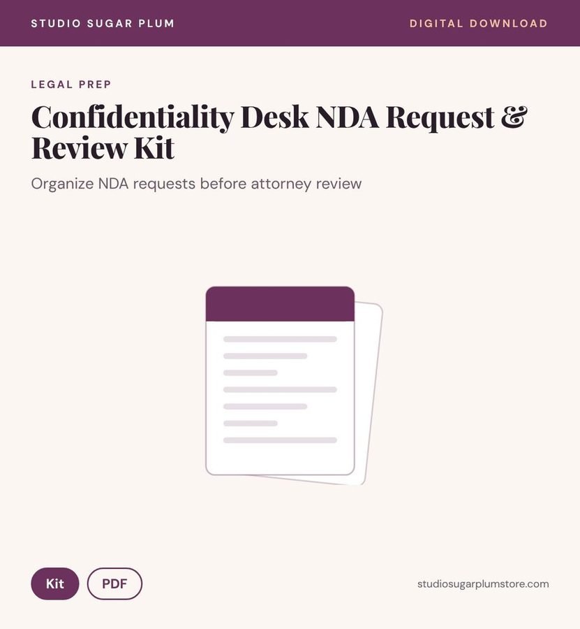 Confidentiality Desk NDA Request & Review Kit