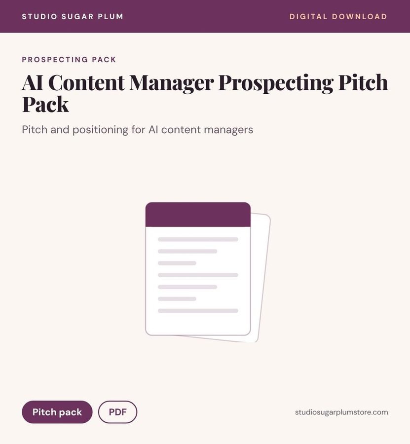 AI Content Manager Prospecting Pitch Pack