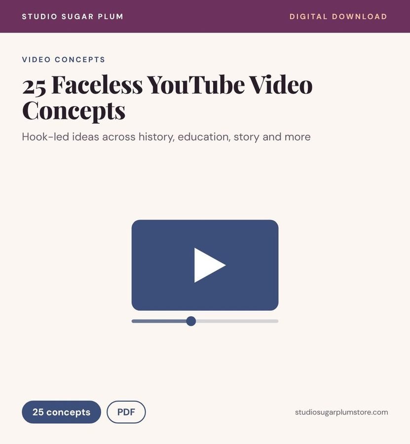 25 Faceless YouTube Video Concepts