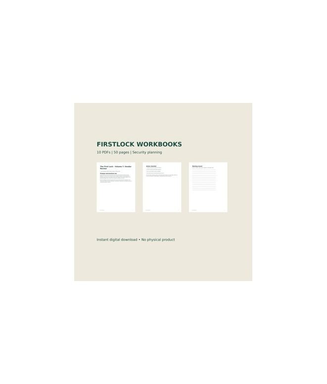 FirstLock Security Planning Workbooks